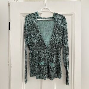 Athleta Patterned Green and Black Women's Sweater